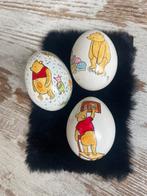 3 eireren beschilderd met winnie de poeh en Knorretje, Ophalen, Zo goed als nieuw, Versiering, Pasen