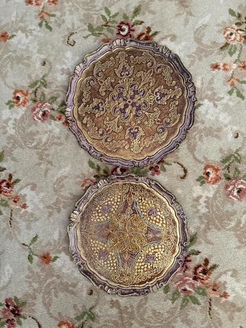 Vintage decoratieve houten schalen set beschikbaar voor biedingen
