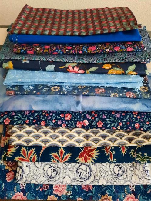 Katoenen Lappen Blauw - Diverse Motieven, Hobby en Vrije tijd, Stoffen en Lappen, Nieuw, Katoen, 30 tot 120 cm, 30 tot 200 cm