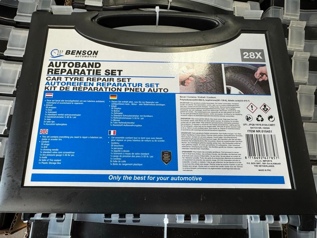 Benson Autoband Reparatie Set - Nieuw in Verpakking OP = OP, Auto diversen, Ophalen of Verzenden, Nieuw