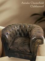 Antieke Chesterfield Club Fauteuil - Doorleefd Leder, Antiek en Kunst, Ophalen