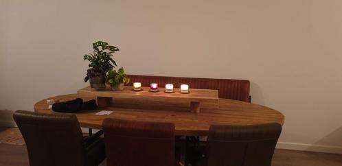 Eettafel plus stoelen en bank, Huis en Inrichting, Tafels | Eettafels, Gebruikt, 100 tot 150 cm, 200 cm of meer, Vijf personen of meer