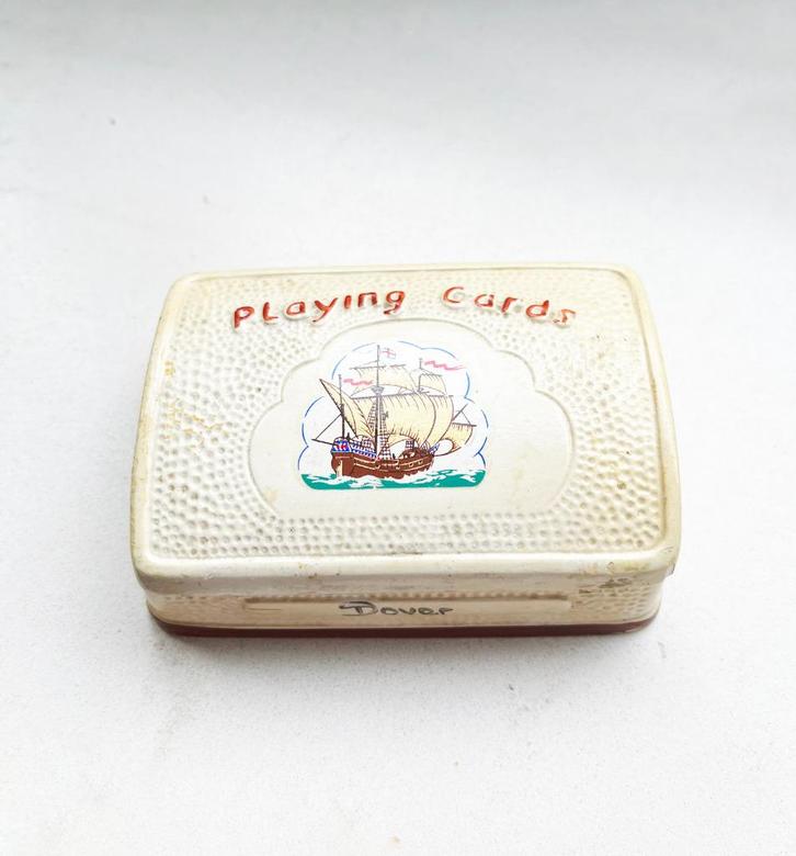 Vintage doosje Manor Ware voor speelkaarten - Dover, Verzamelen, Speelkaarten, Jokers en Kwartetten, Gebruikt, Speelkaart(en)