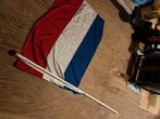 Vlaggenstok met nederlandse vlag. Gevel, Diversen, Vlaggen en Wimpels, Ophalen, Gebruikt
