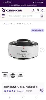 Canon 1.4x extender EF II, Audio, Tv en Foto, Fotografie | Lenzen en Objectieven, Toebehoren, Ophalen of Verzenden, Zo goed als nieuw