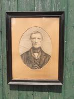 Antieke 19e eeuwse tekening, herenportret., Ophalen of Verzenden