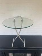 Rolf Benz design bijzettafel glas met metalen voet, Huis en Inrichting, 45 tot 60 cm, Minder dan 55 cm, Ophalen of Verzenden, Art nouveau