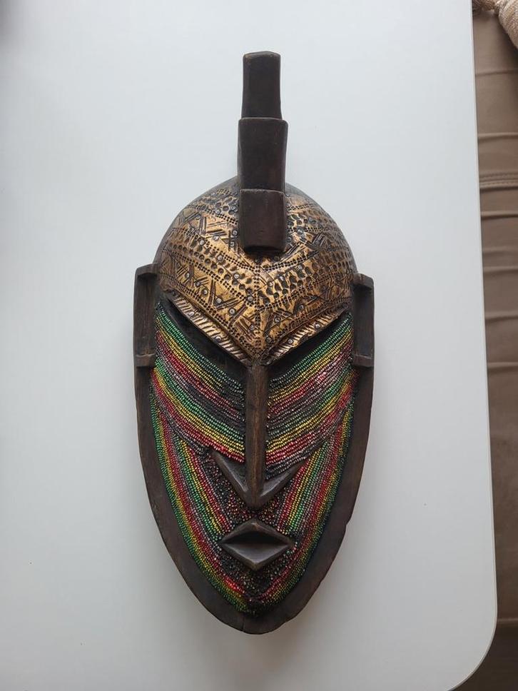 Authentiek Afrikaans Masker, Antiek en Kunst, Kunst | Beelden en Houtsnijwerken, Ophalen of Verzenden