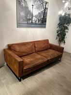 Industriële cognac kleurige leren 3 zits bank, 300cm, Huis en Inrichting, Ophalen, 250 tot 300 cm, Gebruikt, Driepersoons