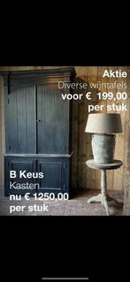 Landelijke wijntafels aktie!!! Van 399 nu 199 maat dia 50/60, Ophalen, Rond, Nieuw, 55 tot 75 cm