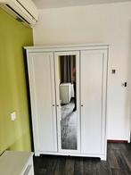 Witte Kledingkast met Spiegel, Huis en Inrichting, Kasten | Kledingkasten, Ophalen, 100 tot 150 cm, Zo goed als nieuw, Met lade(s)