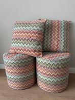 Zigzag poefs en kussens, Ophalen of Verzenden, Nieuw, Rond, Minder dan 50 cm