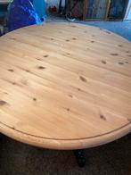 Ronde uitschuifbare industriële tafel grenen, Huis en Inrichting, Tafels | Eettafels, Gebruikt, 100 tot 150 cm, Rond, Ophalen of Verzenden
