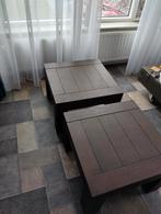 Set van 2 houten salontafels, Ophalen, Gebruikt, 50 tot 100 cm, Vierkant