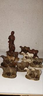 veel Kerststal schaapjes met herder mooie details, Ophalen of Verzenden