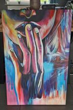 Figuratief schilderij De Vraag, Antiek en Kunst, Ophalen