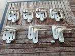 7 sets witte deurklinken, Doe-het-zelf en Verbouw, Hang- en Sluitwerk, Ophalen, Gebruikt, Klink of Kruk