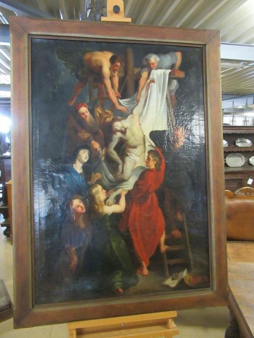 Oer 11290 groot 18e eeuws schilderij "Kruisafname van Jezus", Antiek en Kunst, Kunst | Schilderijen | Klassiek, Ophalen