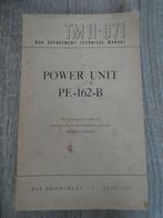 Engels voorschrift Power unit PE-162-B generator - 1943, Ophalen of Verzenden, Landmacht, Engeland, Boek of Tijdschrift