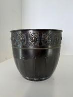 Antieke metalen cachepot / plantenbak – ca. 1920-40, Ophalen of Verzenden, Zo goed als nieuw, Rechthoekig, Overige materialen