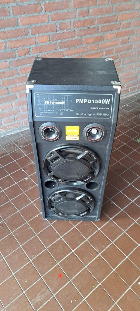 Aangeboden THEMEISHENG professional 1500 Watt Speaker !!, Audio, Tv en Foto, Luidsprekers, Gebruikt, Front, Rear of Stereo speakers