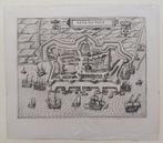 Arnemuiden plattegrond Blaeu Guicciardine ca. 1610, Antiek en Kunst, Kunst | Etsen en Gravures, Ophalen of Verzenden