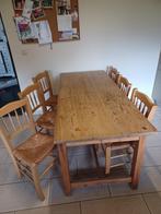 Grenen keukentafel met 6 stoelen, Huis en Inrichting, Tafels | Eettafels, 50 tot 100 cm, Grenenhout, 150 tot 200 cm, Gebruikt