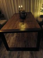 Te koop aangeboden robuuste eettafel, Huis en Inrichting, Tafels | Eettafels, 200 cm of meer, Zo goed als nieuw, Rechthoekig, 50 tot 100 cm