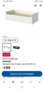 Ikea bed Brimnes, 80 cm, Gebruikt, Ophalen of Verzenden, Eenpersoons