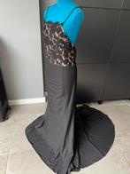 ZWARTE AVONDJURK LANGE JURK GALAJURK MET OPENRUG EN KANT XL, Kleding | Dames, Gelegenheidskleding, Galajurk, Zwart, Maat 46/48 (XL) of groter