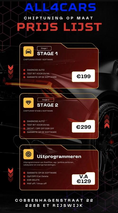 Chiptuning / EGR / Roetfilter software aanpassingen, Diensten en Vakmensen, Auto en Motor | Monteurs en Garages, Apk-keuring, Bandenservice