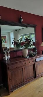 Teakhouten dressoir met spiegel, Huis en Inrichting, Woonaccessoires | Spiegels, Ophalen, Gebruikt, 125 cm of meer, 150 tot 200 cm