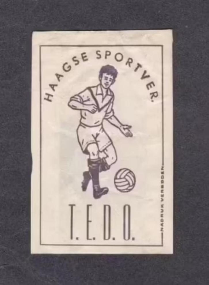 Suikerzakje TEDO Voetbal Den Haag., Verzamelen, Overige Verzamelen, Ophalen of Verzenden