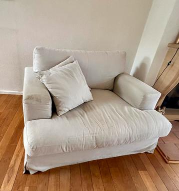 Love seat linnen stof heel lichtgrijs  beschikbaar voor biedingen