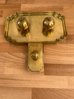 Koper (messing)Bureau set met 2 inkt potten 44x26 ca1920, Antiek en Kunst, Ophalen of Verzenden