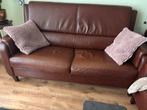 Net bruin leren bankstel, Gebruikt, 150 tot 200 cm, Tweepersoons, Ophalen of Verzenden