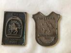 Twee bronzen plaquette Indoor Brabant van 1985 en 1997, Antiek en Kunst, Antiek | Koper en Brons, Ophalen of Verzenden, Brons