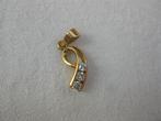 14 Karaat gouden hangertje met briljant geslepen zirkonia's, Ophalen of Verzenden, Zo goed als nieuw, Met edelsteen, Goud