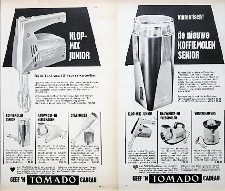 28 vintage advertenties reclames Tomado producten 1949-69, Verzamelen, Merken en Reclamevoorwerpen, Gebruikt, Overige typen, Ophalen of Verzenden