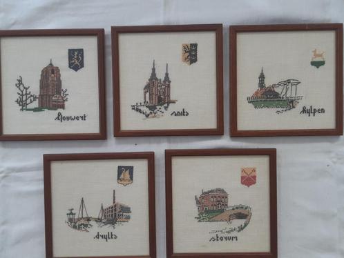 Friesland, Fryslân: (5x) Ljouwert Snits Hylpen Drylts Starum, Antiek en Kunst, Kunst | Schilderijen | Klassiek, Ophalen of Verzenden