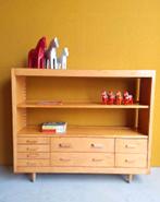 Vintage Beuken Schoolkast boekenkast met Lades & Schap, Ophalen, Gebruikt, 100 tot 150 cm, Vintage