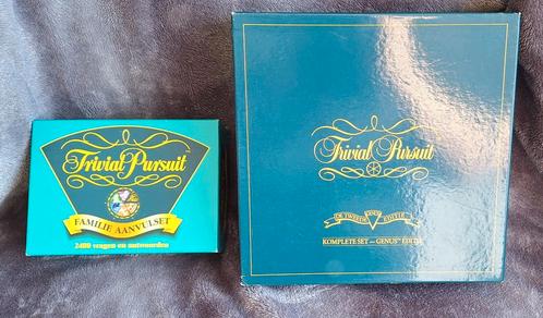 Trivial Pursuit Genus Editie + Familie Aanvulset, Hobby en Vrije tijd, Gezelschapsspellen | Bordspellen, Gebruikt, Drie of vier spelers