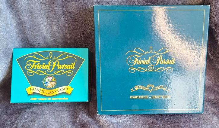 Trivial Pursuit Genus Editie + Familie Aanvulset, Hobby en Vrije tijd, Gezelschapsspellen | Bordspellen, Gebruikt, Drie of vier spelers