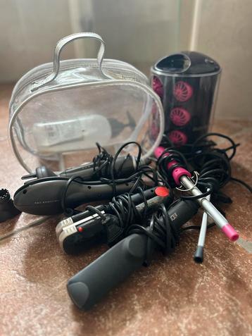 set haarstylingtools - krultang, stijltangen, föhn & rollers beschikbaar voor biedingen