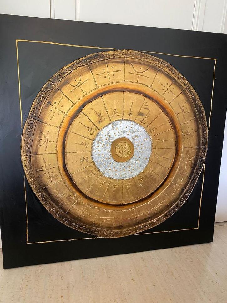 Schilderij zonneschijf, Antiek en Kunst, Kunst | Schilderijen | Modern, Ophalen