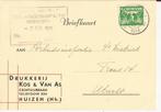 HUIZEN 1944 Drukkerij KOS en VAN aS cEINTUURBAAN, Verzenden, Voor 1920, Gelopen, Noord-Holland