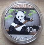 China, Panda 2014 colourized - 1 Oz. puur zilver, Ophalen of Verzenden, Oost-Azië, Losse munt, Zilver