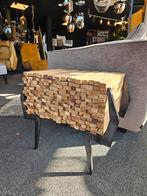 Ladenkasten nachtkastje oud teak industrieel frame, Teakhout, Nieuw, Minder dan 100 cm, 25 tot 50 cm