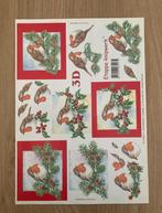 3D knipvel kerst, roodborstje, Ophalen of Verzenden, Nieuw, Kerst, Knipvel
