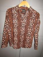G512 Scotch & Soda mt XS blouse bruin zwart animal print, Scoth & Soda, Bruin, Verzenden, Zo goed als nieuw